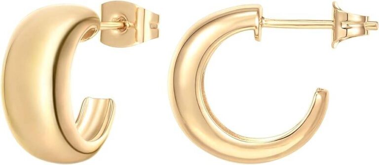Gold plated huggie earrings